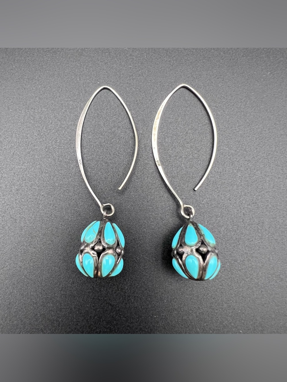 Sterling Silver Turquoise Drop Earrings